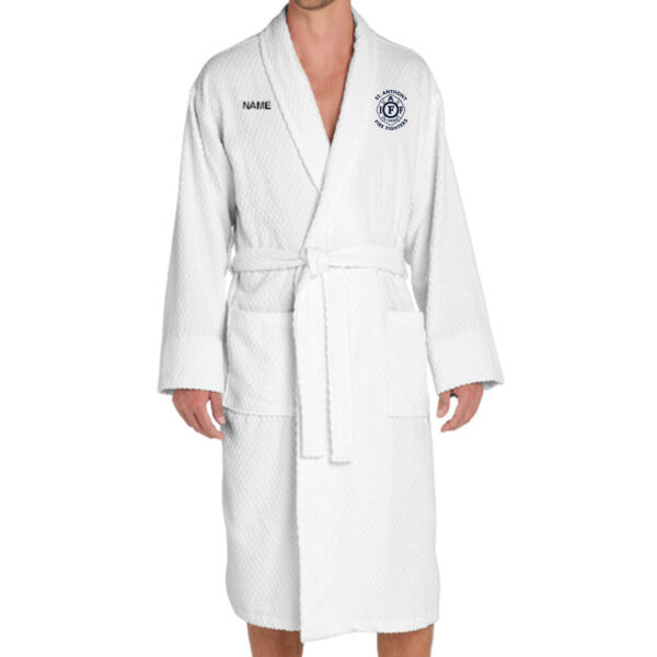 Port Authority® Checkered Terry Shawl Collar Robe - Embroidered Logo **Add Name For $5** Thumbnail